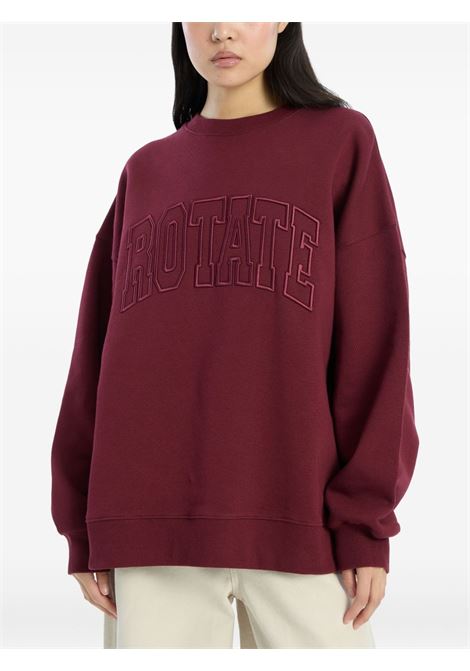 Burgundy embroidered crew-neck sweatshirt Rotate Sunday - women ROTATE SUNDAY | 11437627342734